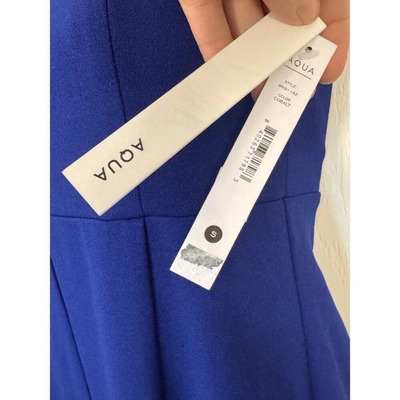 Aqua‎ Cobalt Blue Jumpsuit Halter Neck Sleeveless Wide Leg Size S - Picture 2 of 4